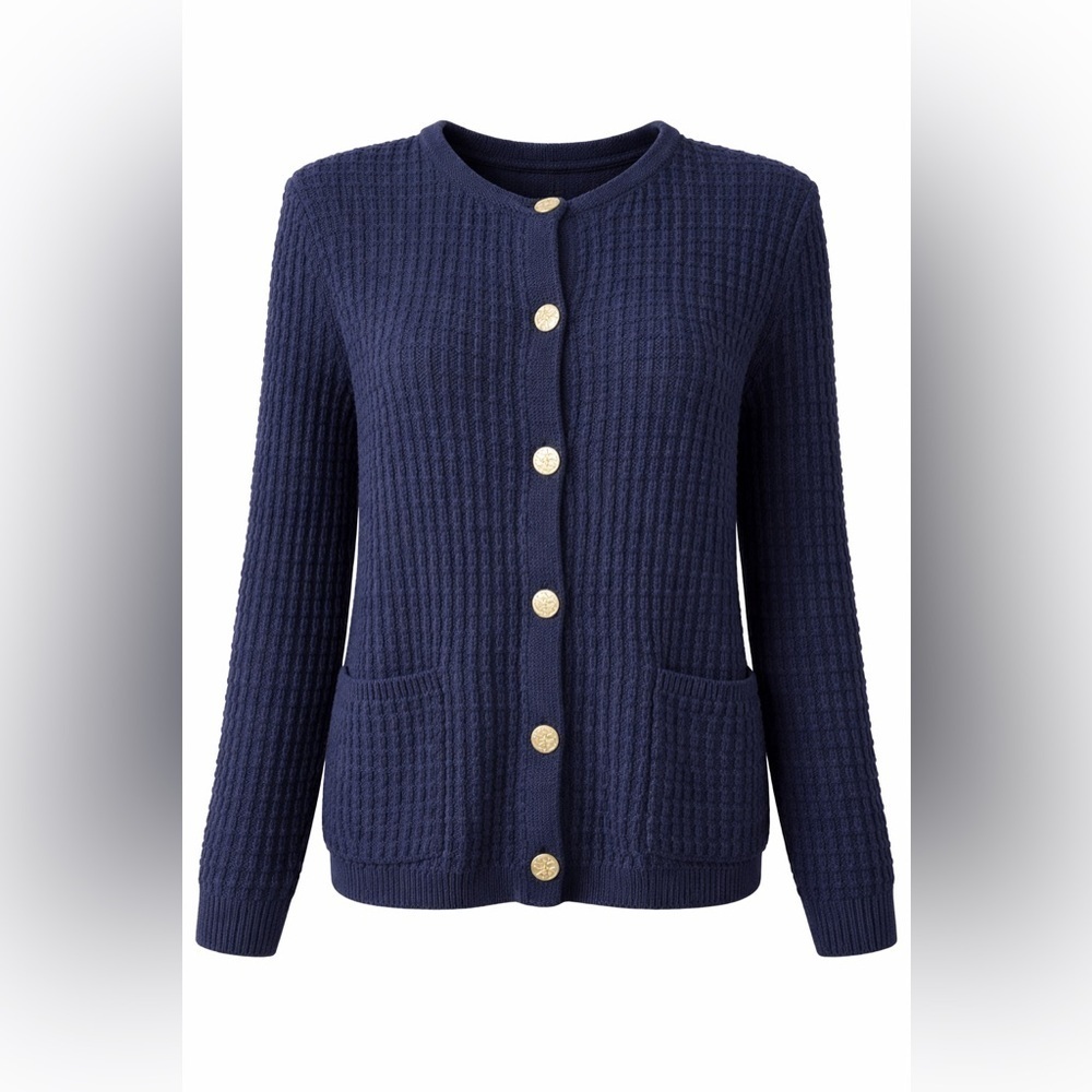 J. Jill Deep Blue Textured Cardigan